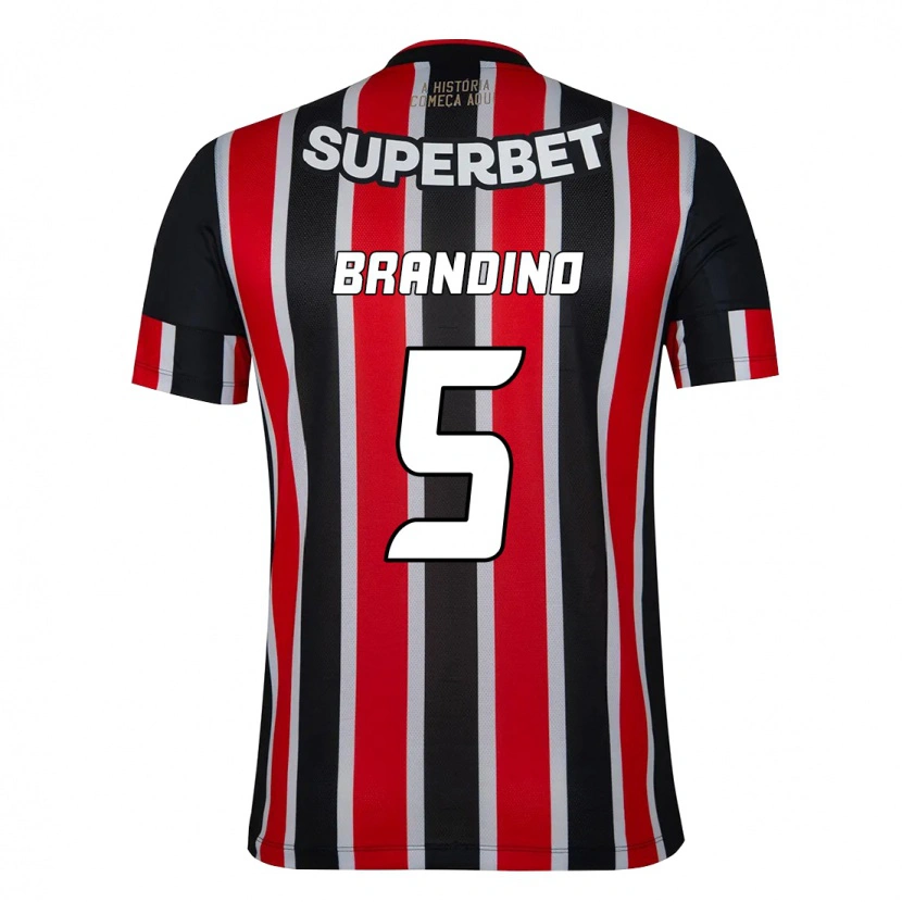 Danxen Herren Kika Brandino #5 Schwarz Rot Auswärtstrikot Trikot 2025/26 T-Shirt