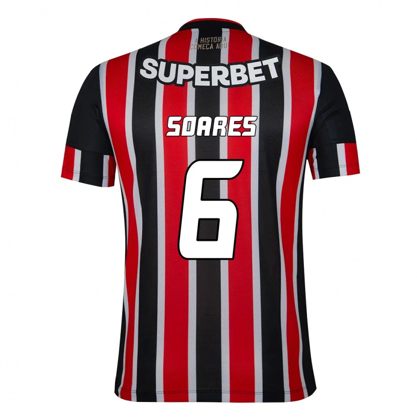 Danxen Herren Jéssica Soares #6 Schwarz Rot Auswärtstrikot Trikot 2025/26 T-Shirt