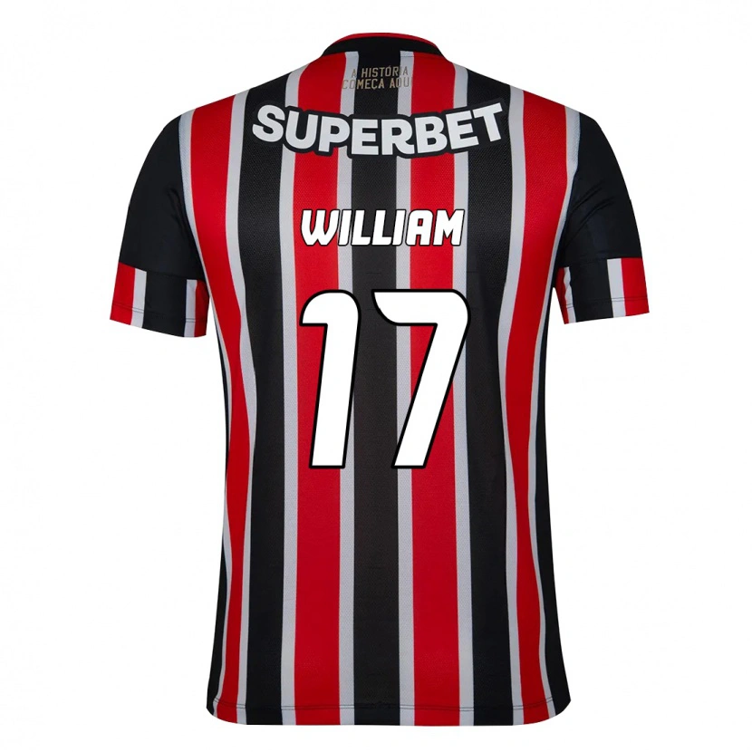 Danxen Herren William #17 Schwarz Rot Auswärtstrikot Trikot 2025/26 T-Shirt