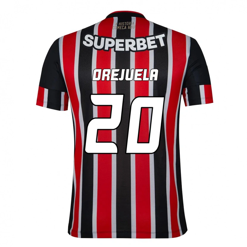 Danxen Herren Luis Manuel Orejuela #20 Schwarz Rot Auswärtstrikot Trikot 2025/26 T-Shirt