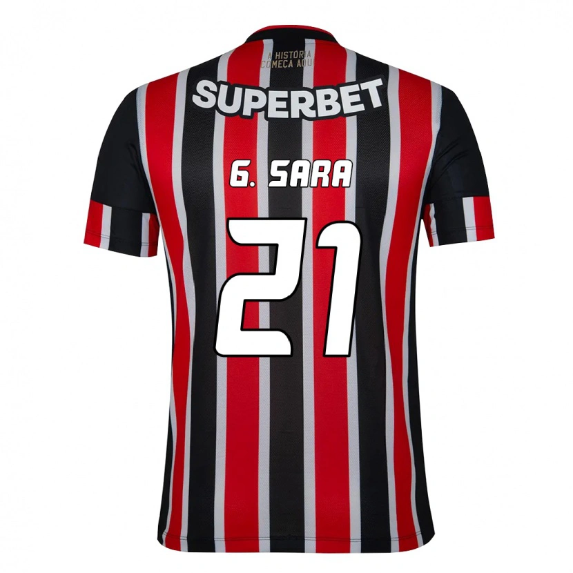 Danxen Herren Gabriel Sara #21 Schwarz Rot Auswärtstrikot Trikot 2025/26 T-Shirt