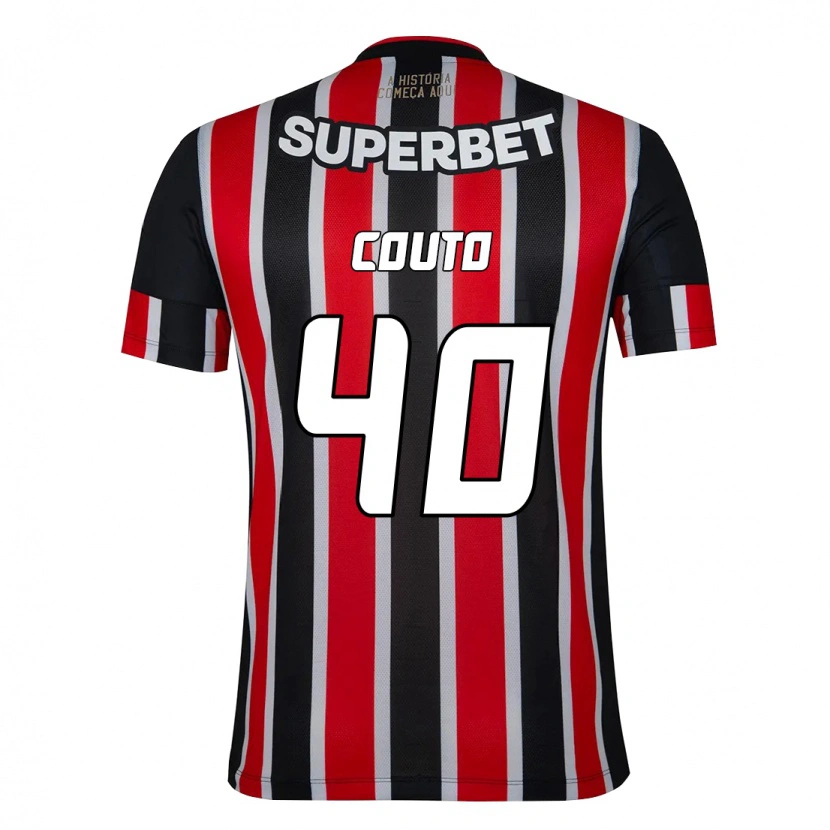 Danxen Herren Thiago Couto #40 Schwarz Rot Auswärtstrikot Trikot 2025/26 T-Shirt