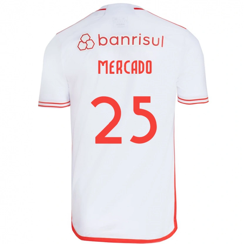 Danxen Herren Gabriel Mercado #25 Weiß Rot Auswärtstrikot Trikot 2025/26 T-Shirt