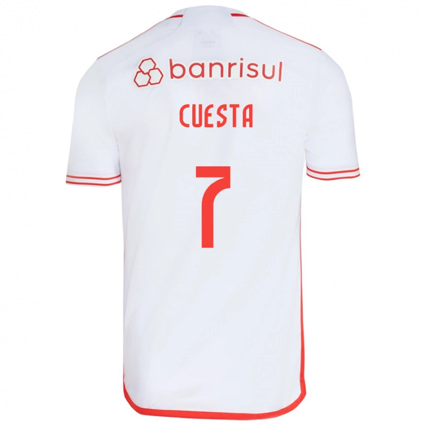 Danxen Herren Juan Manuel Cuesta #7 Weiß Rot Auswärtstrikot Trikot 2025/26 T-Shirt
