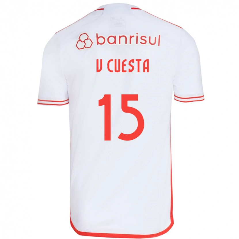 Danxen Herren Victor Cuesta #15 Weiß Rot Auswärtstrikot Trikot 2025/26 T-Shirt