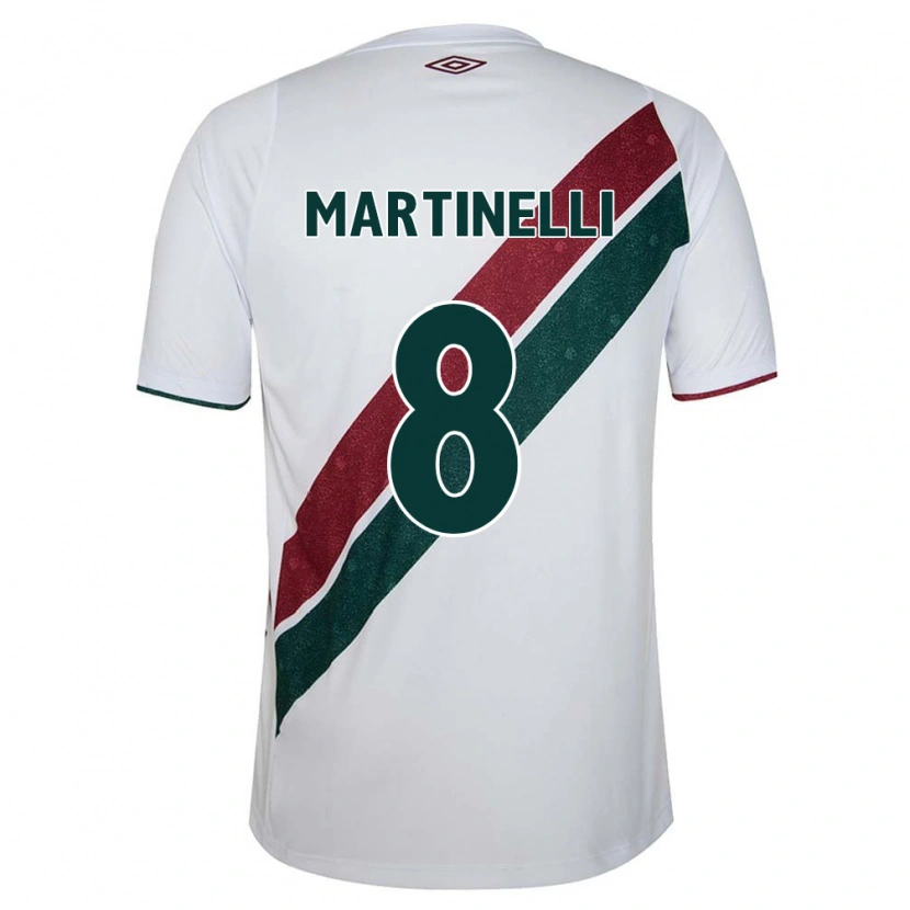 Danxen Herren Martinelli #8 Weiß Grün Kastanienbraun Auswärtstrikot Trikot 2025/26 T-Shirt