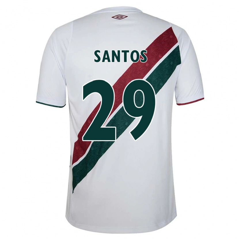 Danxen Herren Thiago Santos #29 Weiß Grün Kastanienbraun Auswärtstrikot Trikot 2025/26 T-Shirt