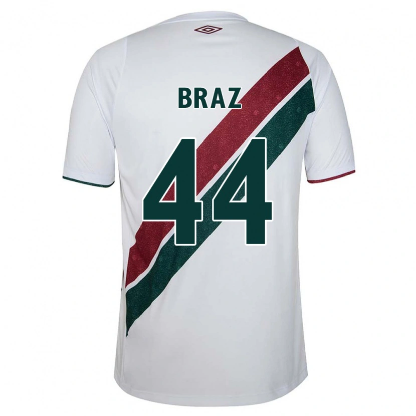 Danxen Herren David Braz #44 Weiß Grün Kastanienbraun Auswärtstrikot Trikot 2025/26 T-Shirt