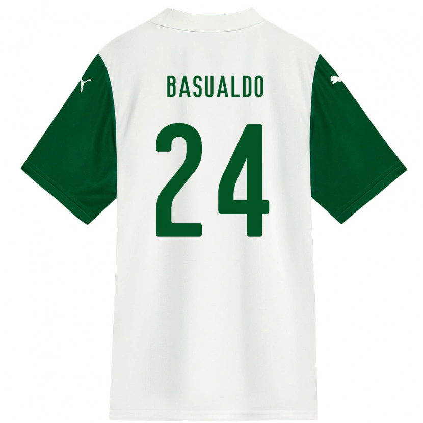 Danxen Herren Luis Basualdo #24 Weiß Grün Auswärtstrikot Trikot 2025/26 T-Shirt