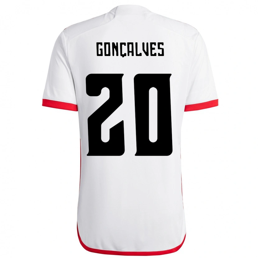 Danxen Herren Matheus Gonçalves #20 Weiß Rot Auswärtstrikot Trikot 2025/26 T-Shirt