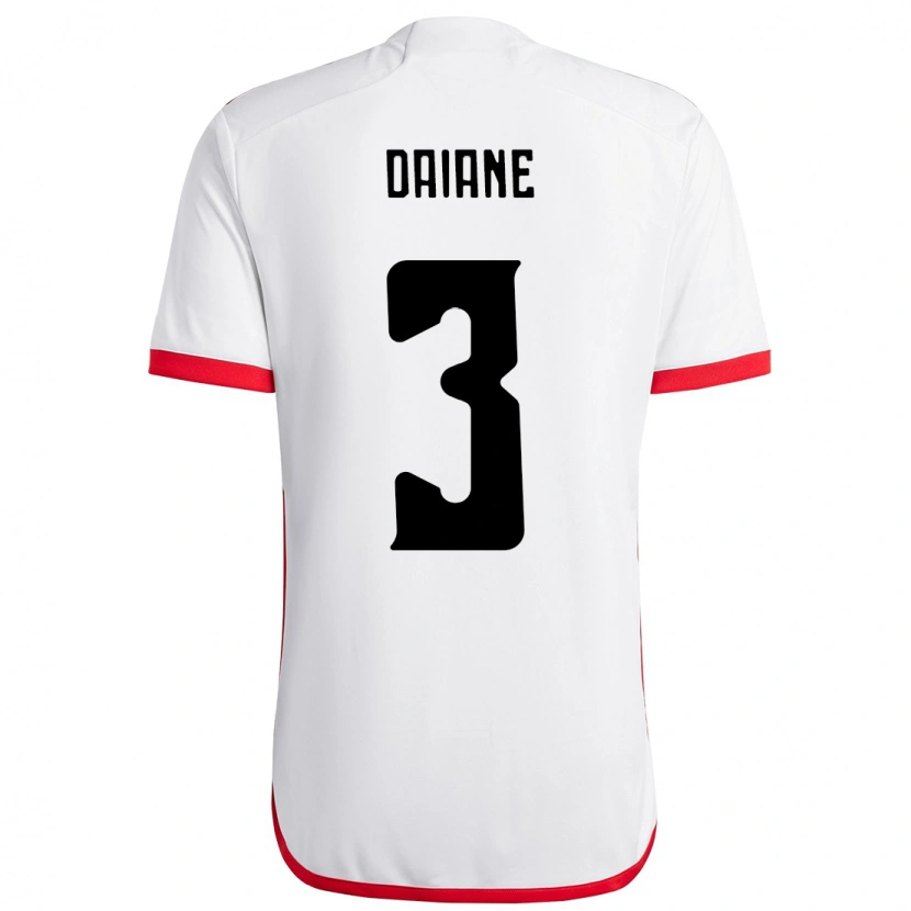 Danxen Herren Daiane #3 Weiß Rot Auswärtstrikot Trikot 2025/26 T-Shirt