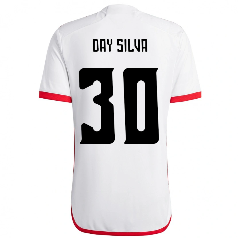 Danxen Herren Day Silva #30 Weiß Rot Auswärtstrikot Trikot 2025/26 T-Shirt