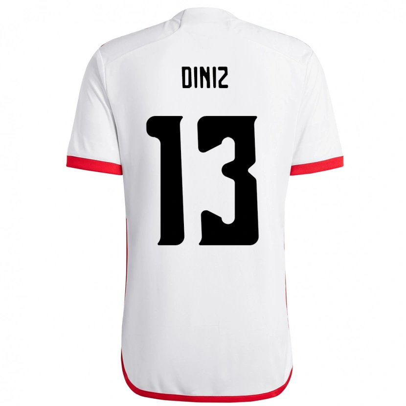 Danxen Herren Renata Diniz #13 Weiß Rot Auswärtstrikot Trikot 2025/26 T-Shirt