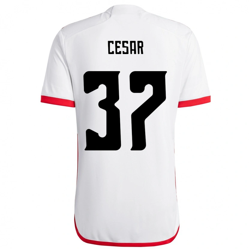 Danxen Herren Cesar #37 Weiß Rot Auswärtstrikot Trikot 2025/26 T-Shirt