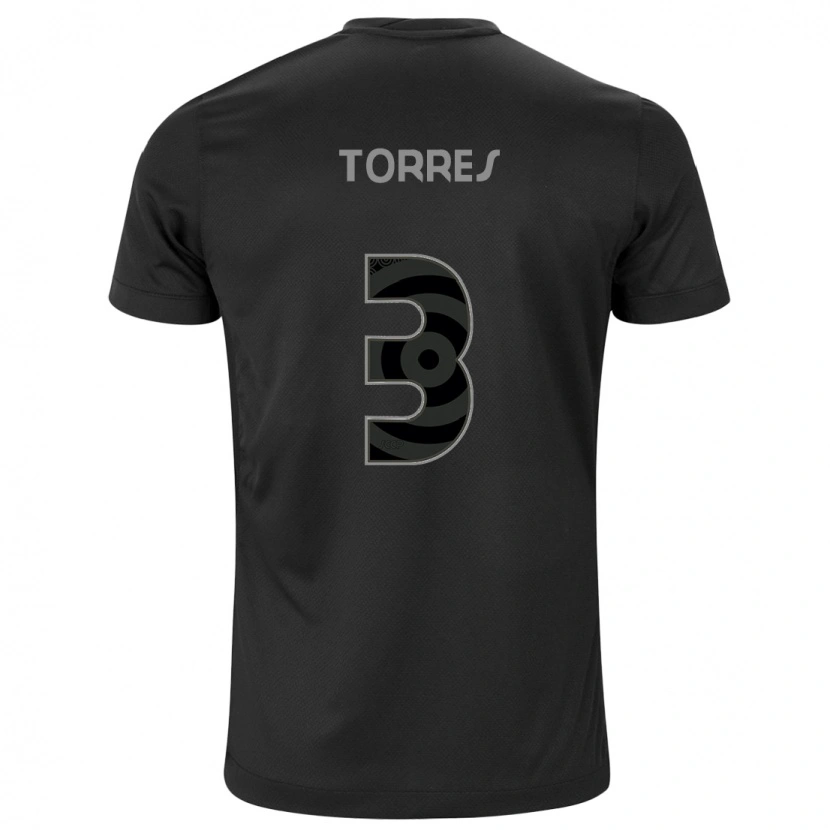 Danxen Herren Félix Torres #3 Schwarz Weiß Auswärtstrikot Trikot 2025/26 T-Shirt