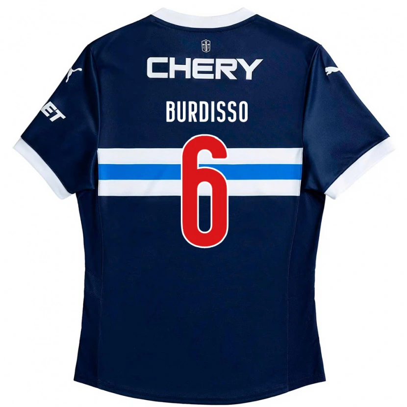 Danxen Herren Guillermo Burdisso #6 Königsblau Weiß Auswärtstrikot Trikot 2025/26 T-Shirt
