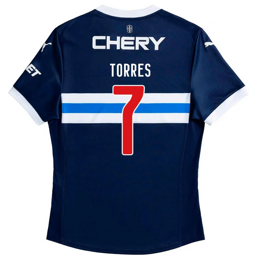 Danxen Herren Joaquín Torres #7 Königsblau Weiß Auswärtstrikot Trikot 2025/26 T-Shirt