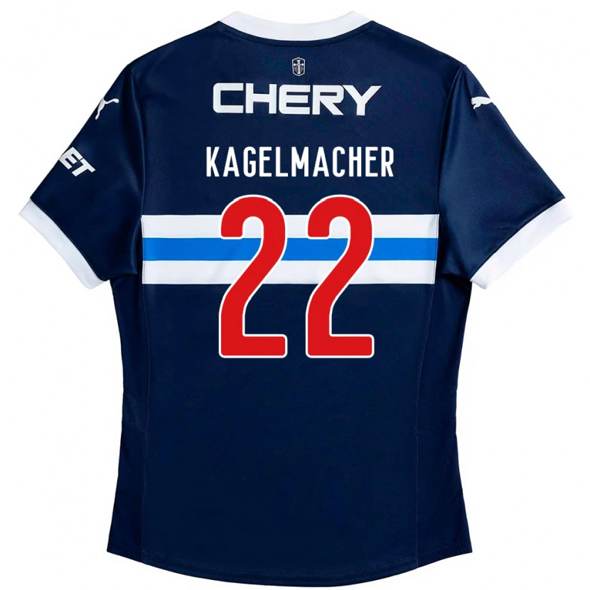 Danxen Herren Gary Kagelmacher #22 Königsblau Weiß Auswärtstrikot Trikot 2025/26 T-Shirt