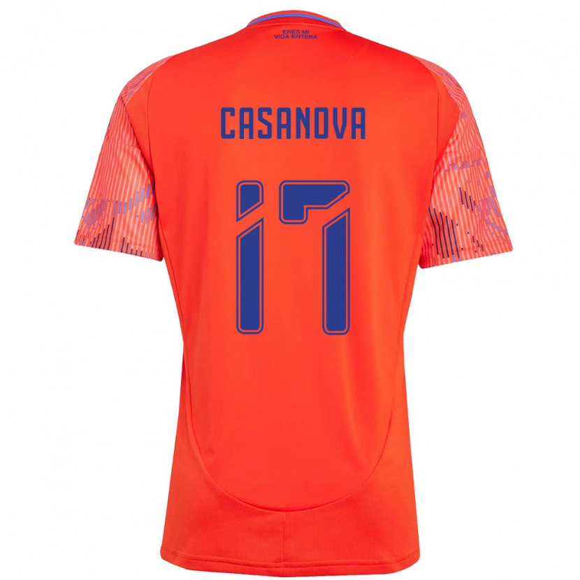 Danxen Herren Luis Casanova #17 Orange Rot Auswärtstrikot Trikot 2025/26 T-Shirt