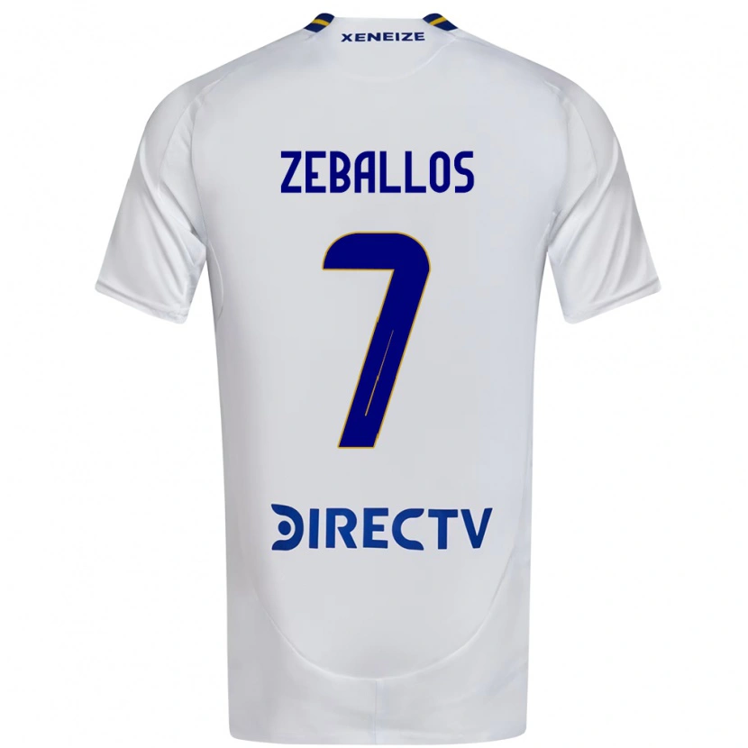 Danxen Herren Exequiel Zeballos #7 Weiß Blau Auswärtstrikot Trikot 2025/26 T-Shirt