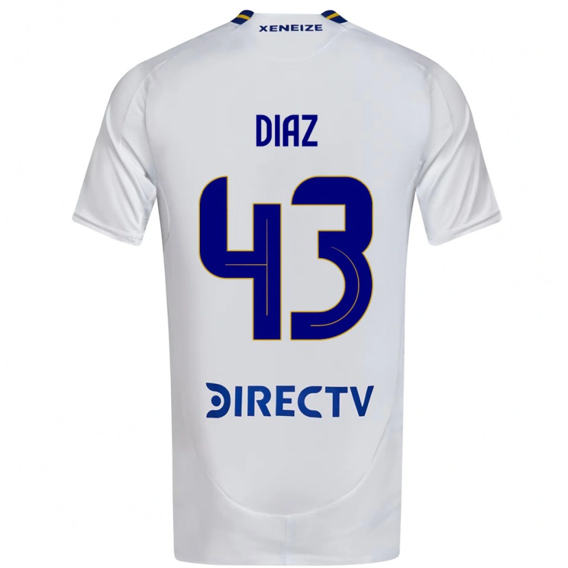Danxen Herren Tomas Diaz #43 Weiß Blau Auswärtstrikot Trikot 2025/26 T-Shirt