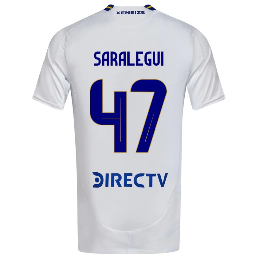 Danxen Herren Jabes Saralegui #47 Weiß Blau Auswärtstrikot Trikot 2025/26 T-Shirt