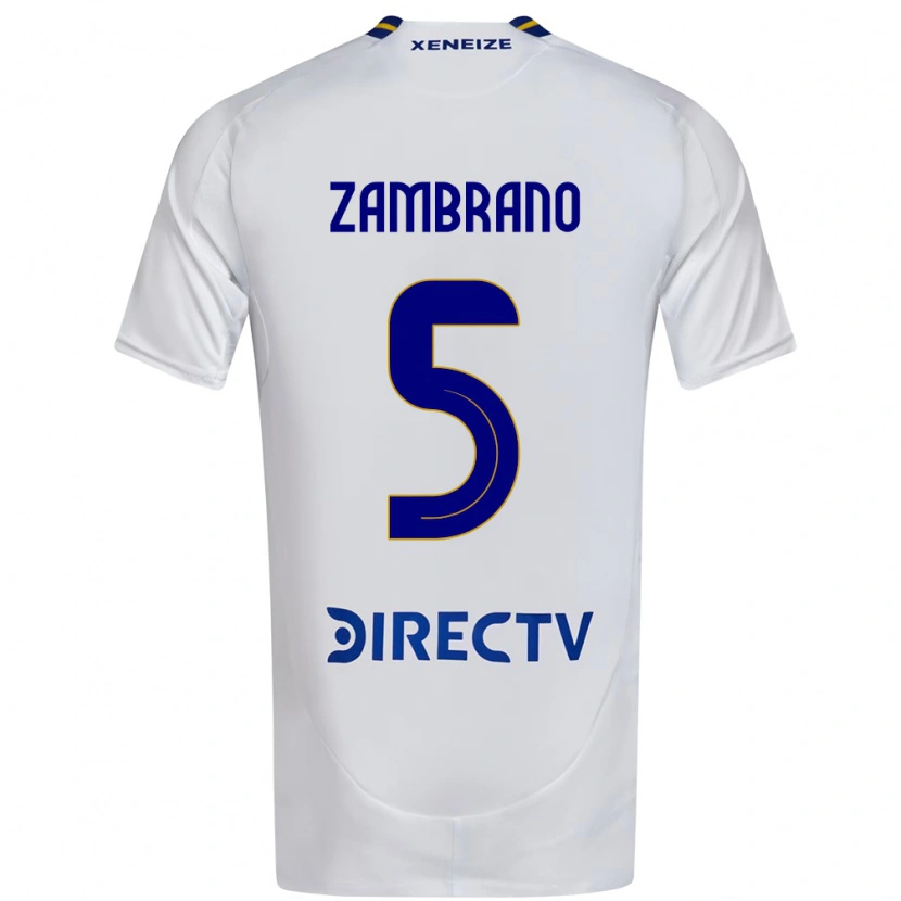 Danxen Herren Carlos Zambrano #5 Weiß Blau Auswärtstrikot Trikot 2025/26 T-Shirt