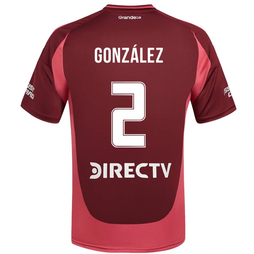 Danxen Herren Giuliana González #2 Burgunder Magenta Auswärtstrikot Trikot 2025/26 T-Shirt