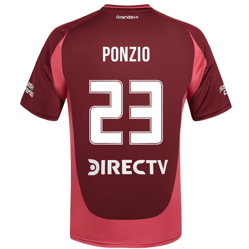 Danxen Herren Leonardo Ponzio #23 Burgunder Magenta Auswärtstrikot Trikot 2025/26 T-Shirt