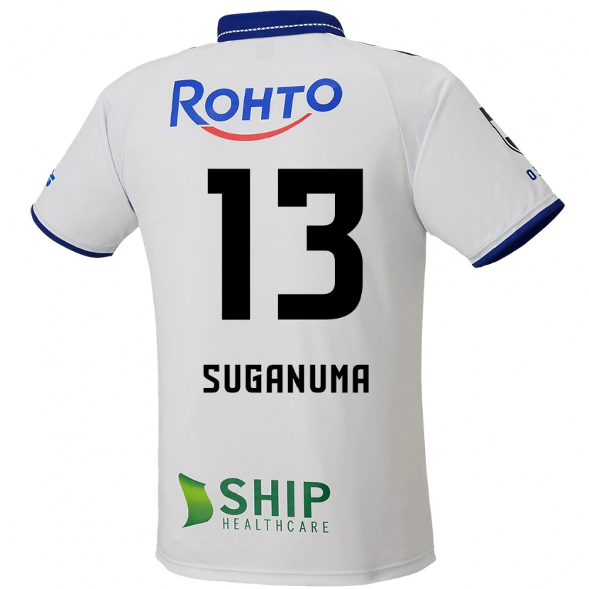 Danxen Herren Shunya Suganuma #13 Weiß Blau Schwarz Auswärtstrikot Trikot 2025/26 T-Shirt