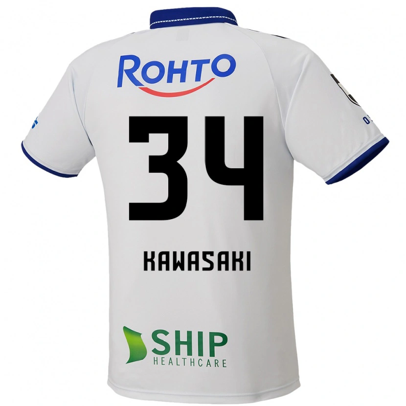 Danxen Herren Shuhei Kawasaki #34 Weiß Blau Schwarz Auswärtstrikot Trikot 2025/26 T-Shirt