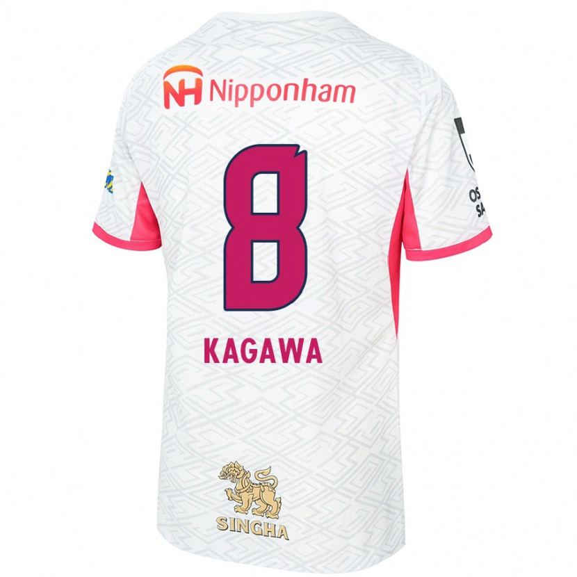 Danxen Herren Shinji Kagawa #8 Weiß Sakura Rosa Auswärtstrikot Trikot 2025/26 T-Shirt