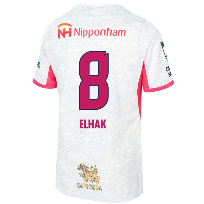 Danxen Herren Akuro Elhak #8 Weiß Sakura Rosa Auswärtstrikot Trikot 2025/26 T-Shirt