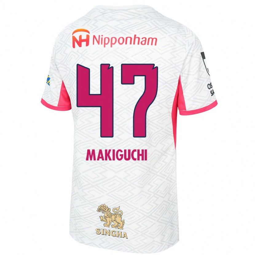 Danxen Herren Kazuma Makiguchi #47 Weiß Sakura Rosa Auswärtstrikot Trikot 2025/26 T-Shirt