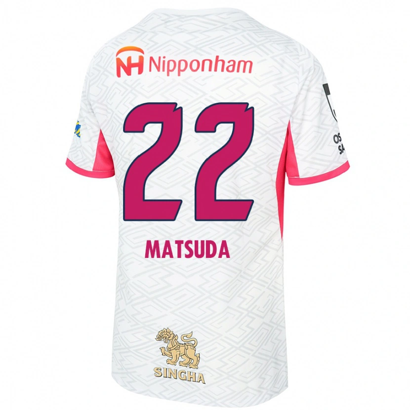 Danxen Herren Riki Matsuda #22 Weiß Sakura Rosa Auswärtstrikot Trikot 2025/26 T-Shirt