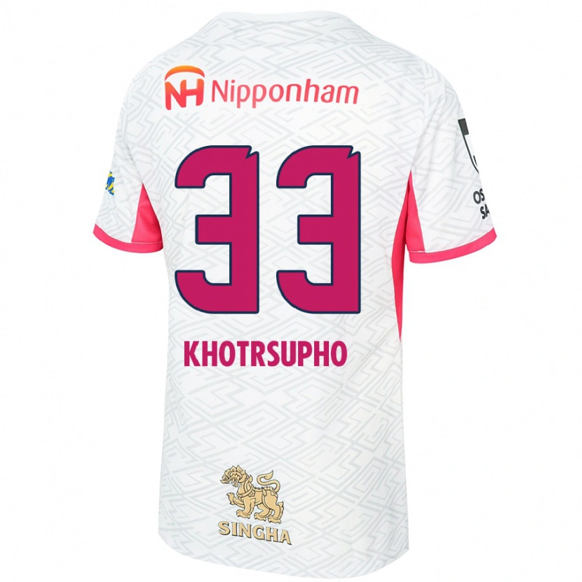 Danxen Herren Tawan Khotrsupho #33 Weiß Sakura Rosa Auswärtstrikot Trikot 2025/26 T-Shirt