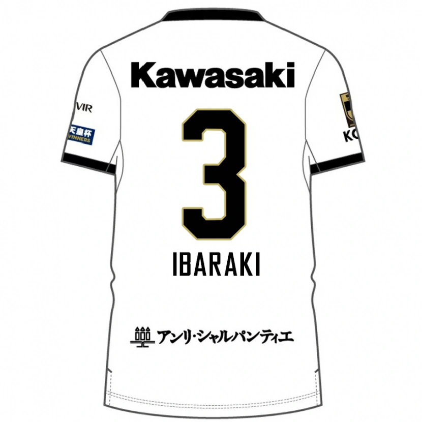 Danxen Herren Riku Ibaraki #3 Weiß Schwarz Auswärtstrikot Trikot 2025/26 T-Shirt