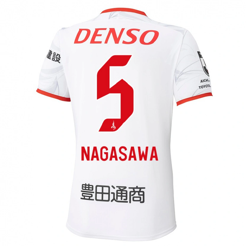 Danxen Herren Kazuki Nagasawa #5 Weiß Rot Auswärtstrikot Trikot 2025/26 T-Shirt