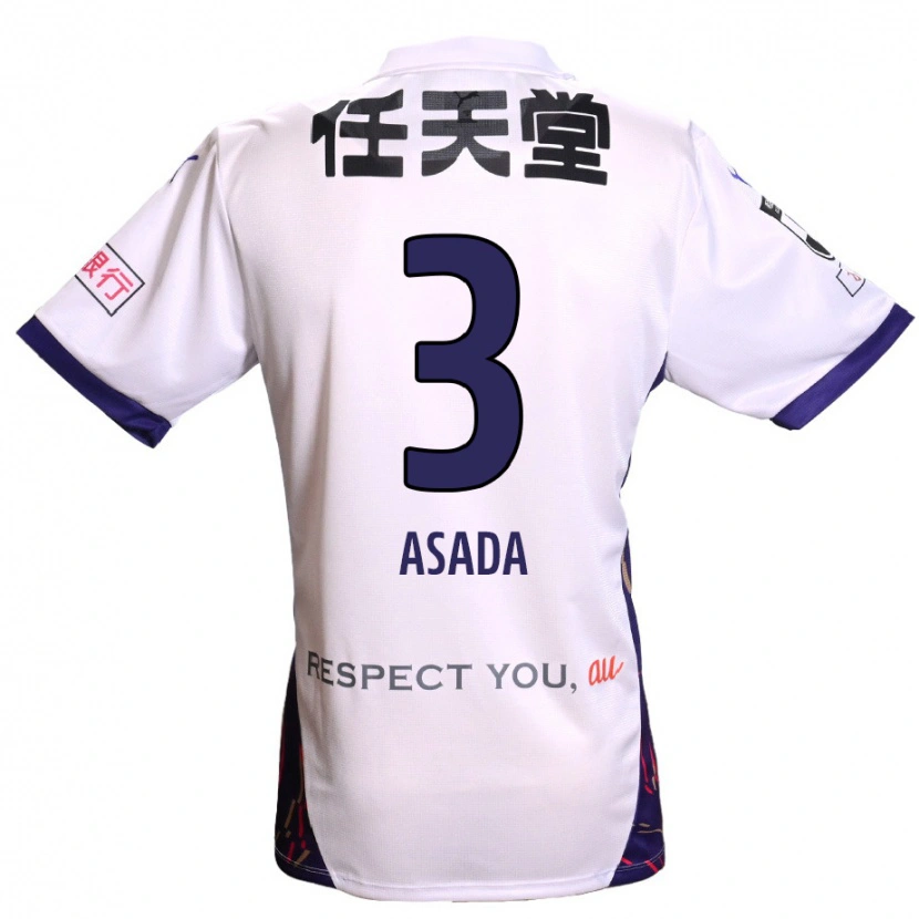 Danxen Herren Shogo Asada #3 Weiß Lila Schwarz Auswärtstrikot Trikot 2025/26 T-Shirt