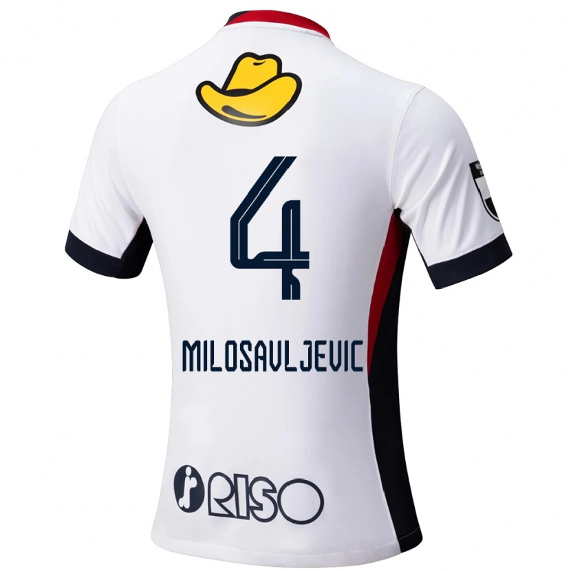 Danxen Herren Radomir Milosavljevic #4 Weiß Schwarz Auswärtstrikot Trikot 2025/26 T-Shirt