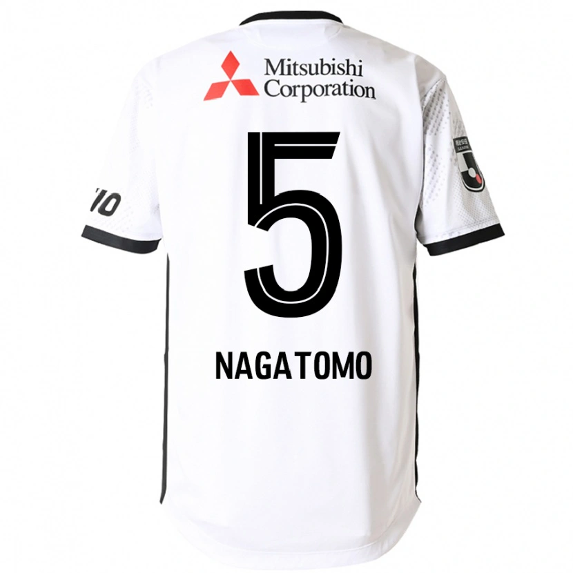 Danxen Herren Yuto Nagatomo #5 Weiß Schwarz Auswärtstrikot Trikot 2025/26 T-Shirt
