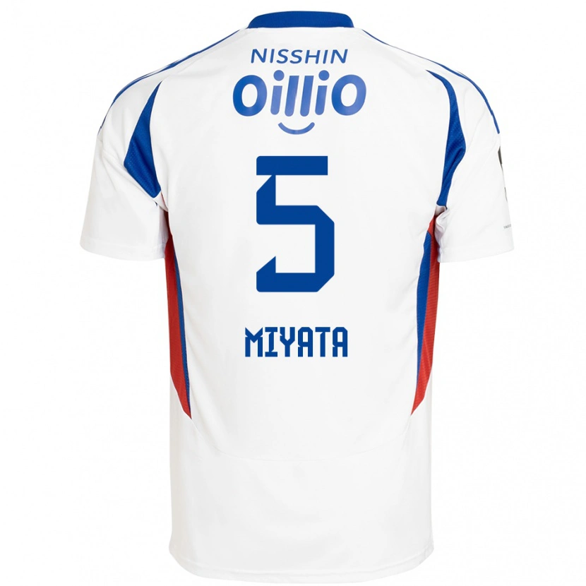 Danxen Herren Haru Miyata #5 Weiß Königsblau Auswärtstrikot Trikot 2025/26 T-Shirt