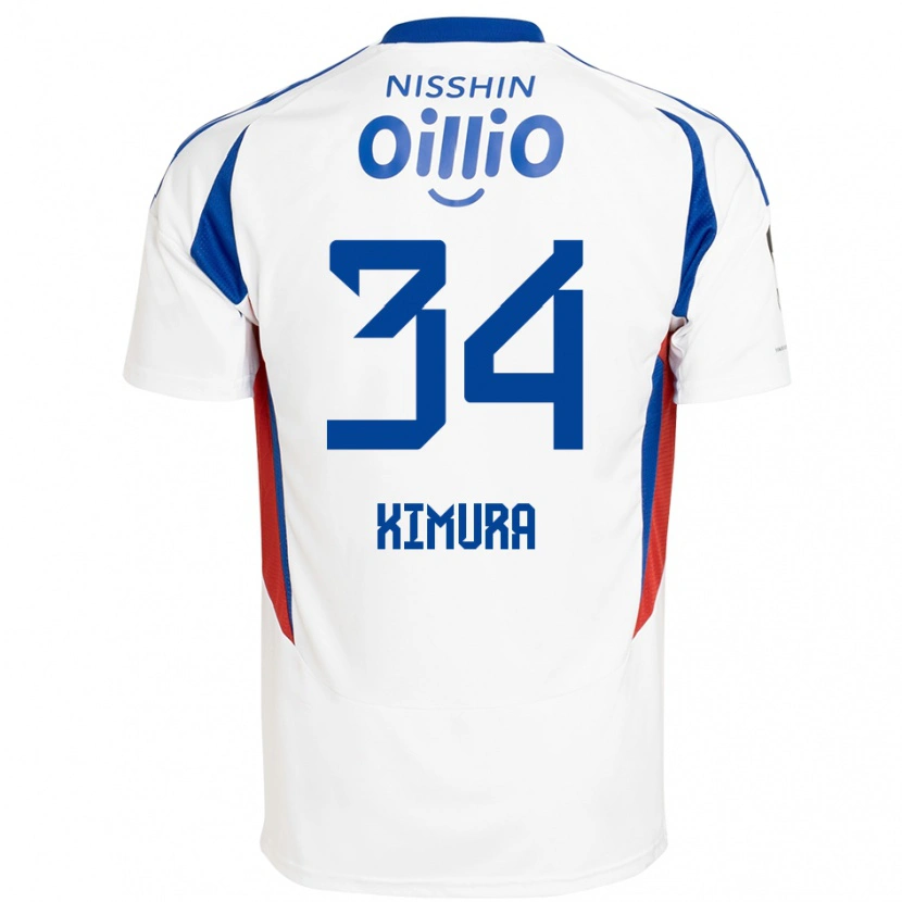 Danxen Herren Takuto Kimura #34 Weiß Königsblau Auswärtstrikot Trikot 2025/26 T-Shirt