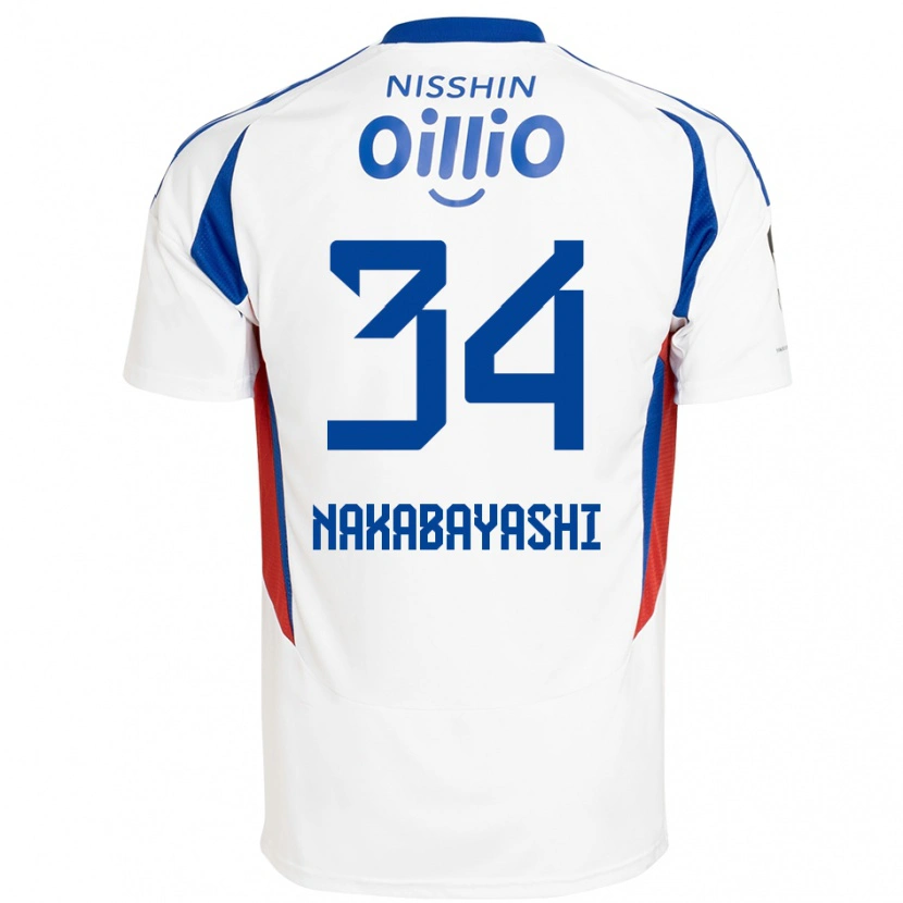 Danxen Herren Hirotsugu Nakabayashi #34 Weiß Königsblau Auswärtstrikot Trikot 2025/26 T-Shirt