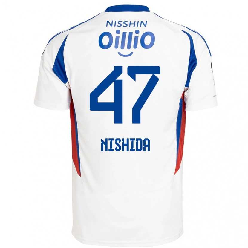 Danxen Herren Yusuke Nishida #47 Weiß Königsblau Auswärtstrikot Trikot 2025/26 T-Shirt
