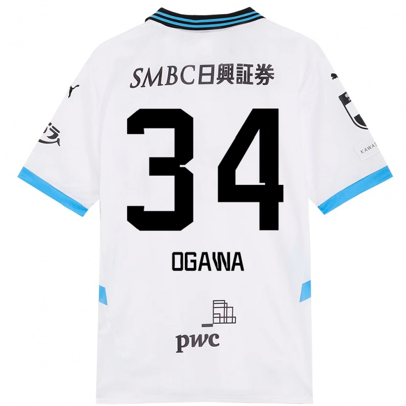 Danxen Herren Hiroto Ogawa #34 Weiß Himmelblau Auswärtstrikot Trikot 2025/26 T-Shirt
