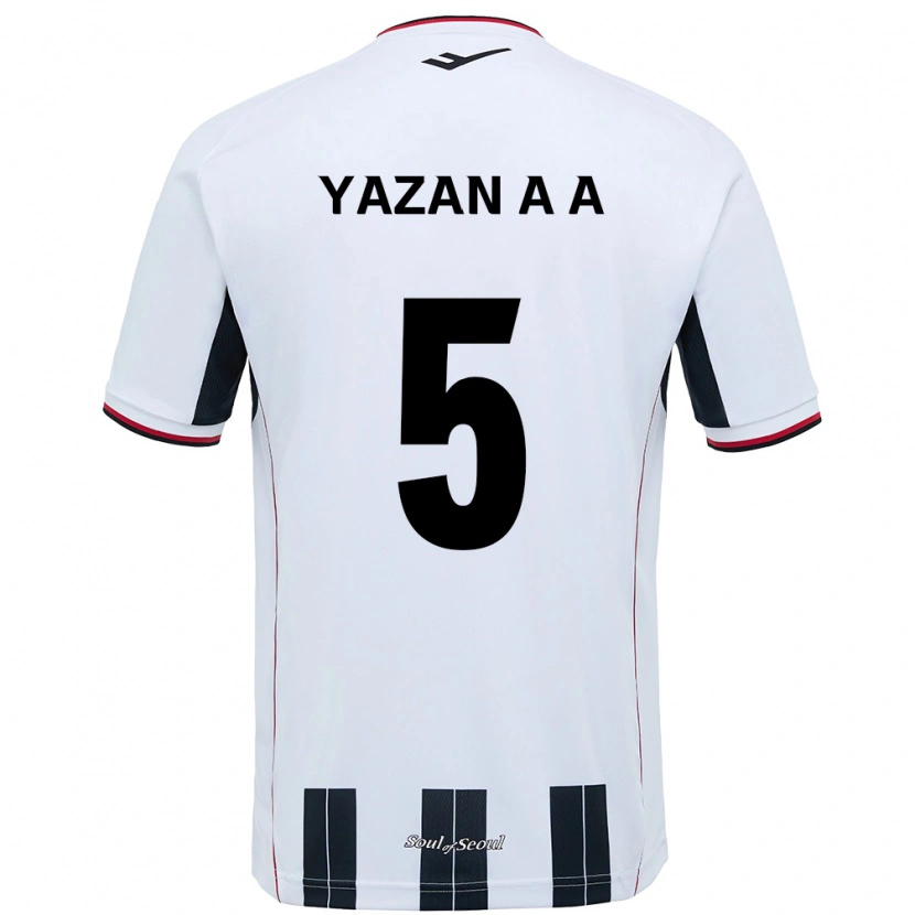 Danxen Herren Yazan Al-Arab #5 Weiß Schwarz Auswärtstrikot Trikot 2025/26 T-Shirt