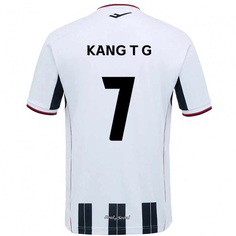 Danxen Herren Kang Tae-Gyeong #7 Weiß Schwarz Auswärtstrikot Trikot 2025/26 T-Shirt