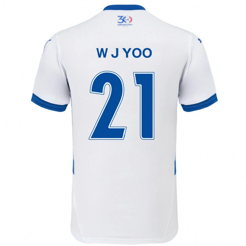 Danxen Herren Jin-Wook Yoo #21 Weiß Königsblau Auswärtstrikot Trikot 2025/26 T-Shirt
