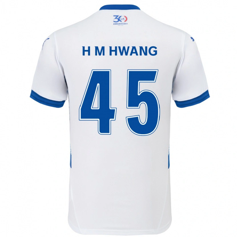 Danxen Herren Myung-Hyun Hwang #45 Weiß Königsblau Auswärtstrikot Trikot 2025/26 T-Shirt